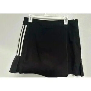 Adidas‎ Climacool Tennis Golf Skirt Black Iconic Classic White Stripes Size 8